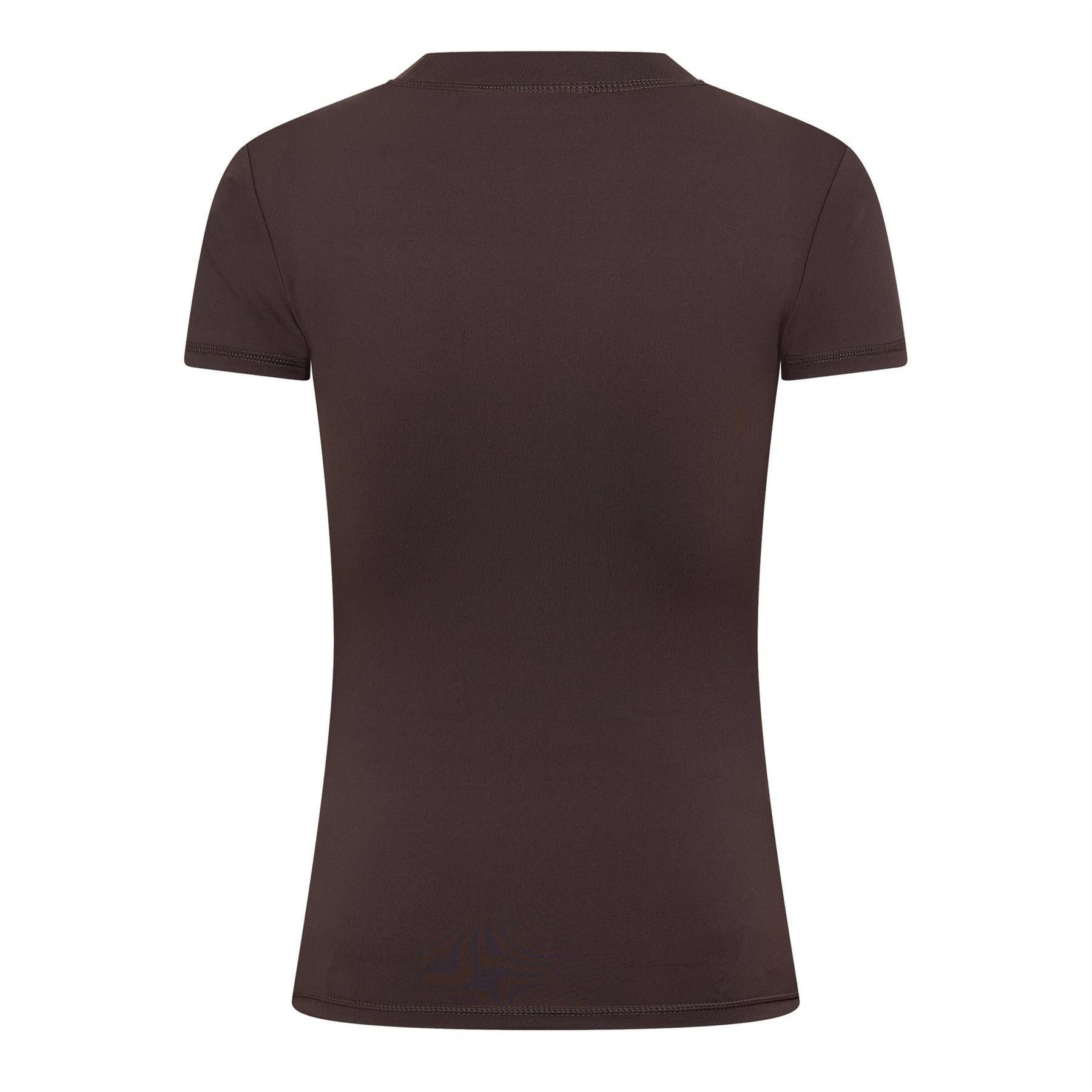 Chocolate - Back - Couture Club Womens-Ladies Emblem Fitted T-Shirt