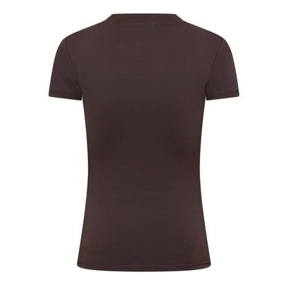 Chocolate - Back - Couture Club Womens-Ladies Emblem Fitted T-Shirt