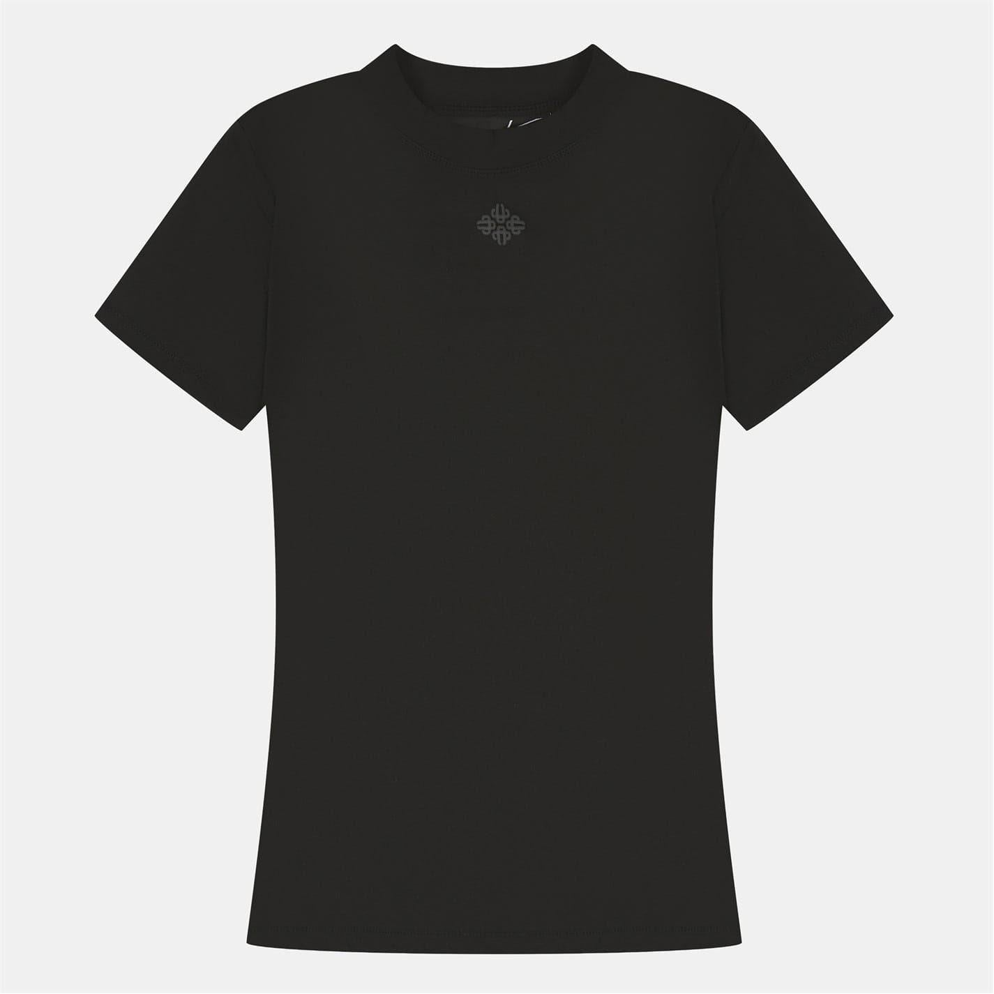 Black - Front - Couture Club Womens-Ladies Emblem Fitted T-Shirt