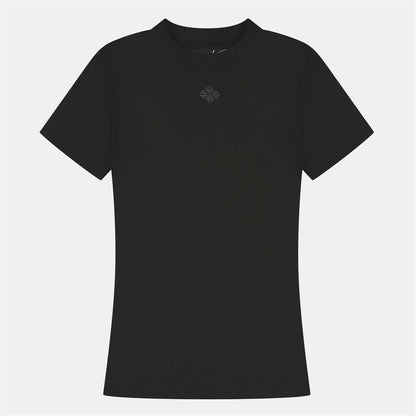 Black - Front - Couture Club Womens-Ladies Emblem Fitted T-Shirt