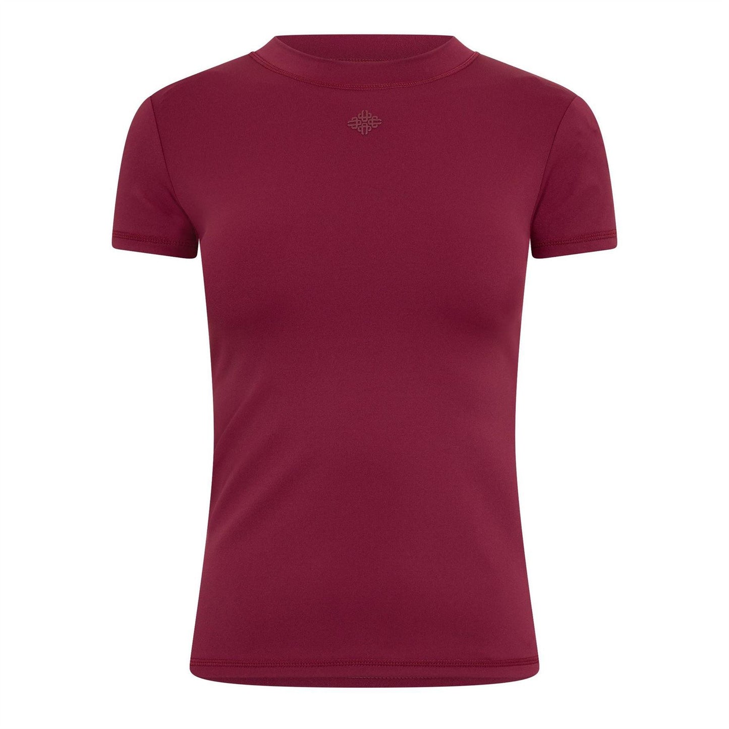 Burgundy - Front - Couture Club Womens-Ladies Emblem Fitted T-Shirt