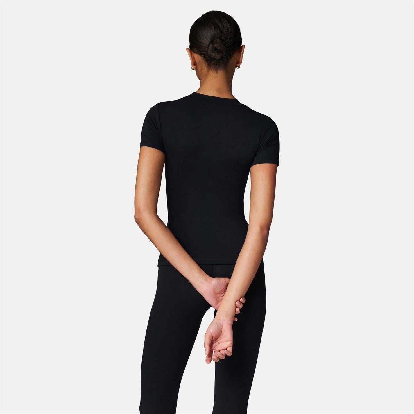Black - Side - Couture Club Womens-Ladies Emblem Fitted T-Shirt