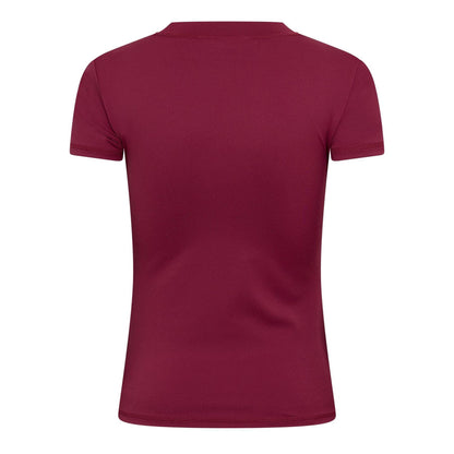 Burgundy - Back - Couture Club Womens-Ladies Emblem Fitted T-Shirt