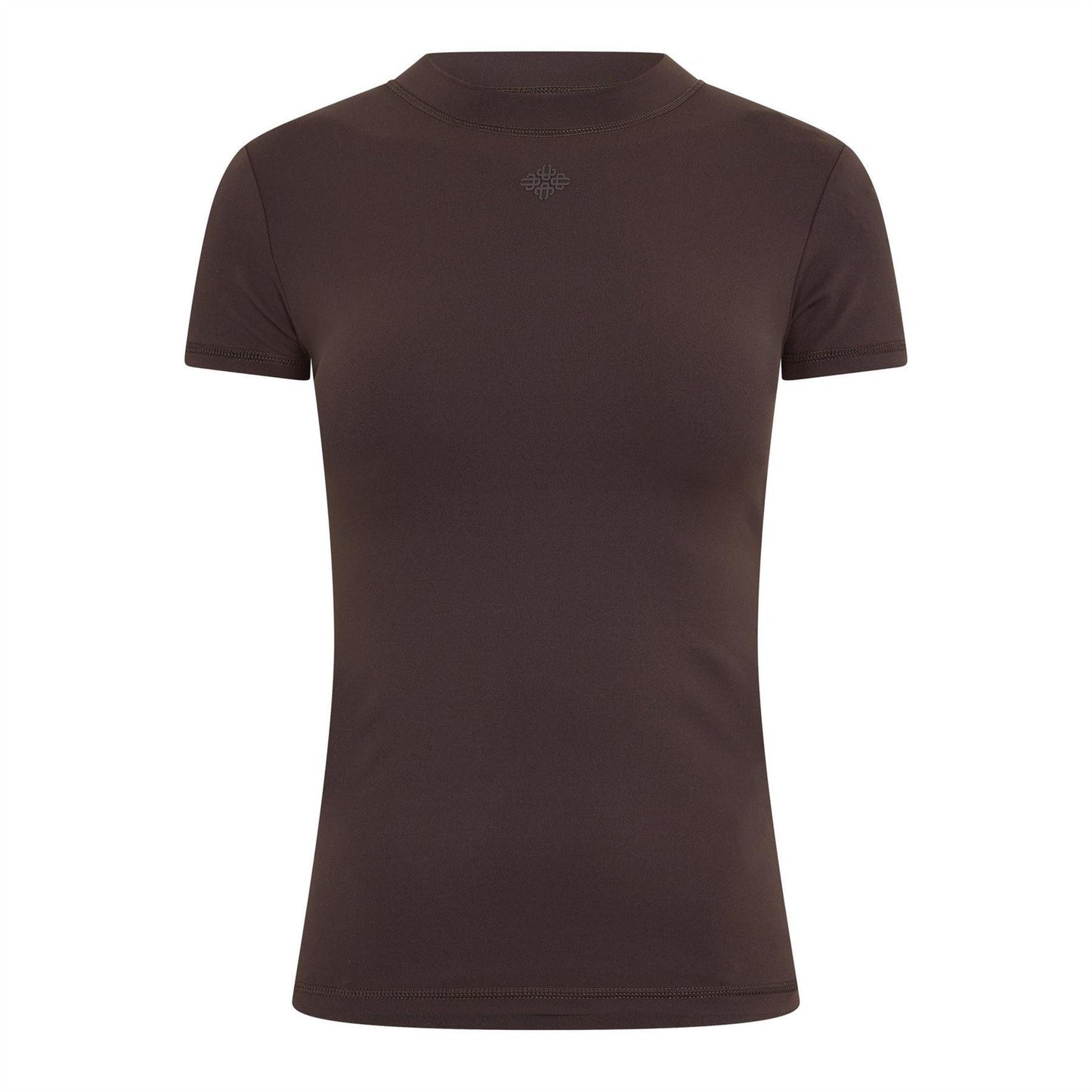 Chocolate - Front - Couture Club Womens-Ladies Emblem Fitted T-Shirt