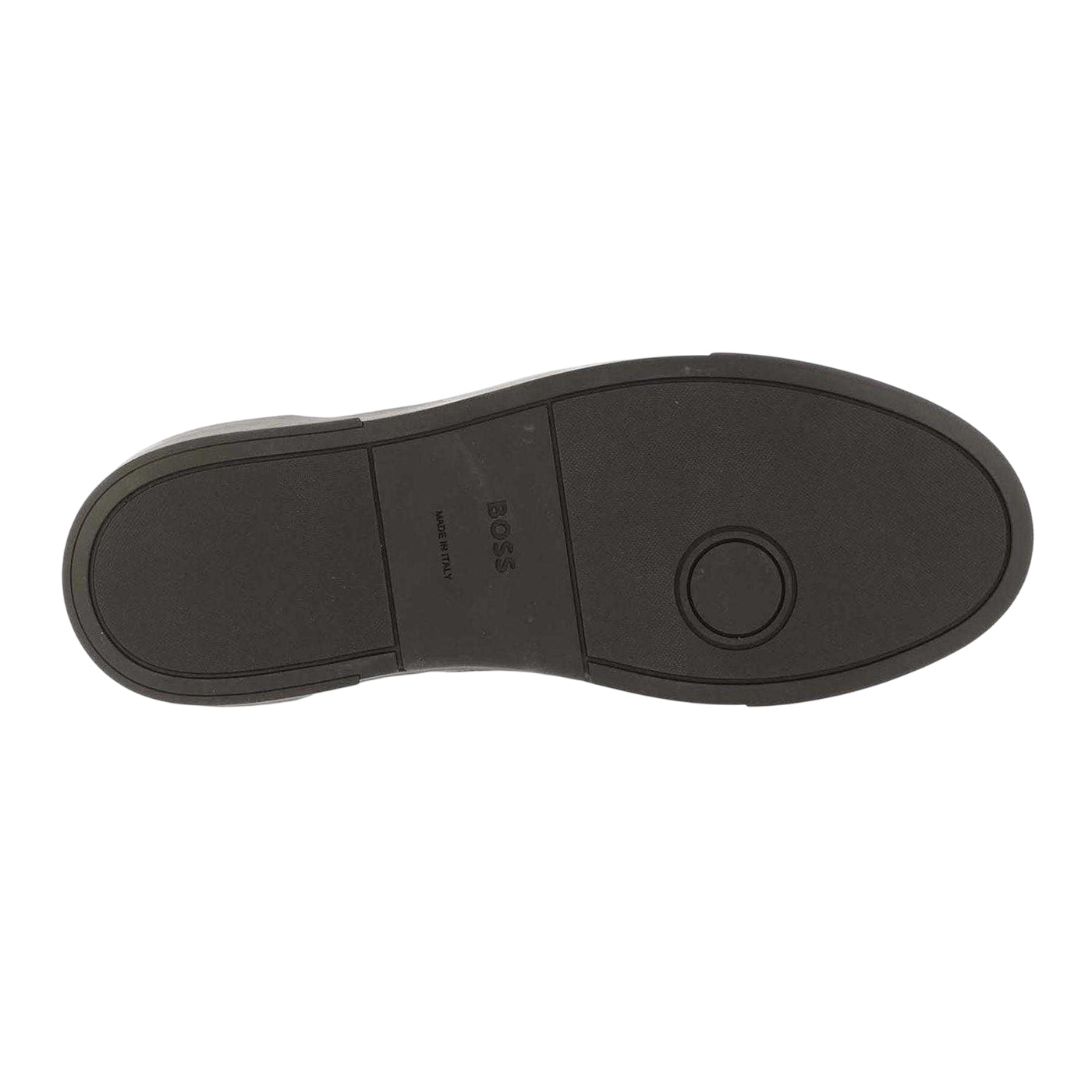 Black - Side - Boss Mens Gary Leather Flat Trainers