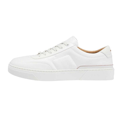White - Back - Boss Mens Gary Leather Flat Trainers