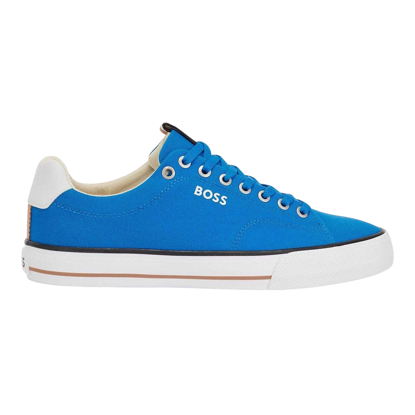 Blue - Back - Boss Mens Aiden Canvas Trainers