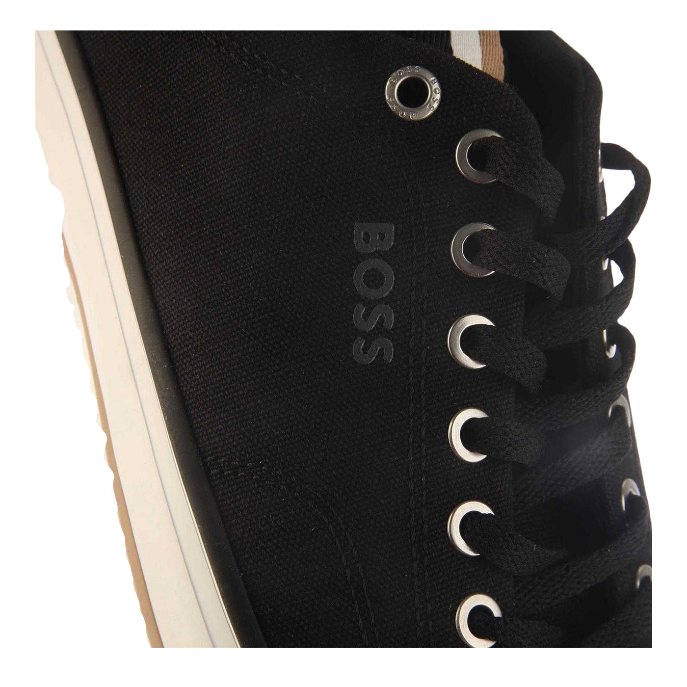 Black - Pack Shot - Boss Mens Aiden Canvas Trainers