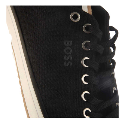 Black - Pack Shot - Boss Mens Aiden Canvas Trainers