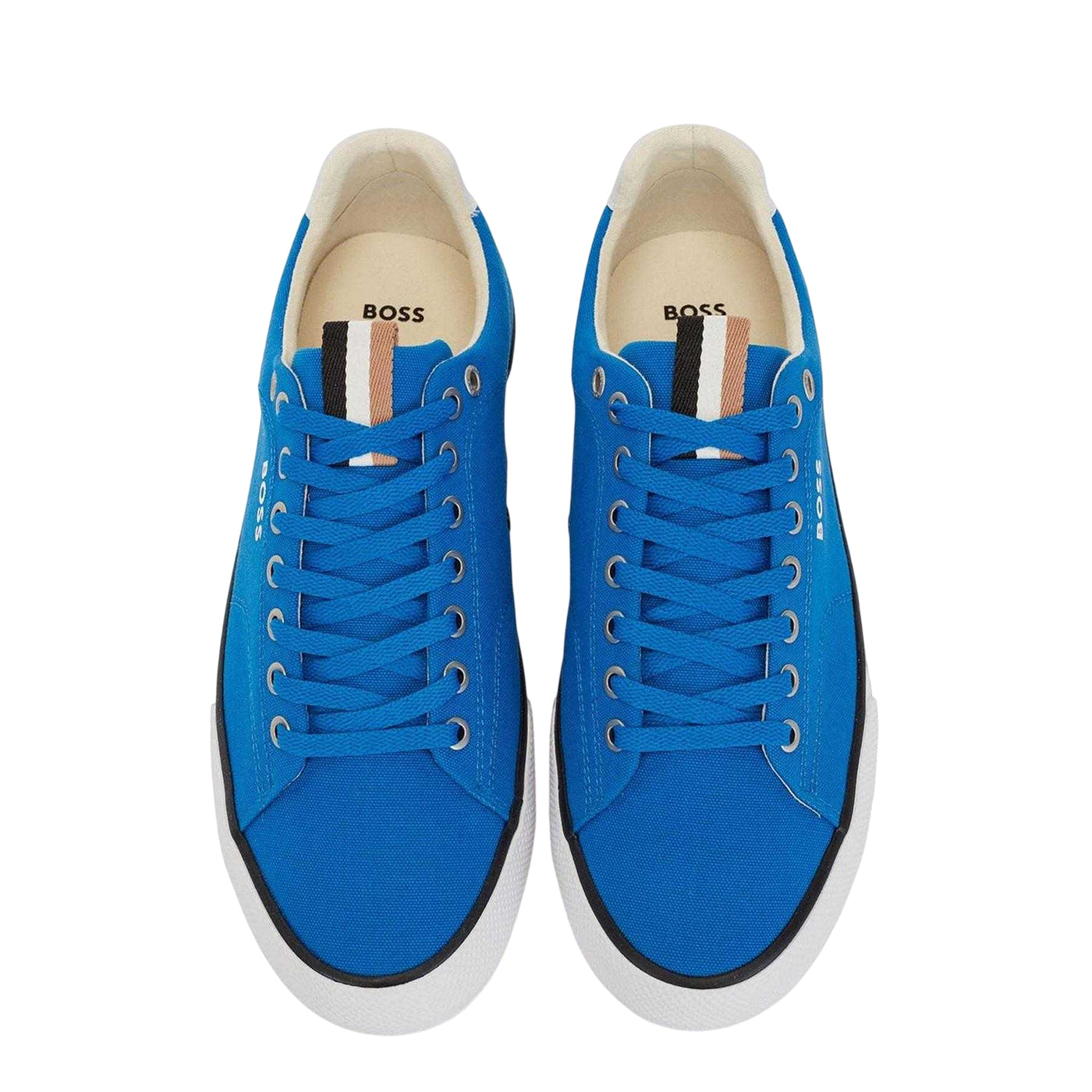 Blue - Lifestyle - Boss Mens Aiden Canvas Trainers