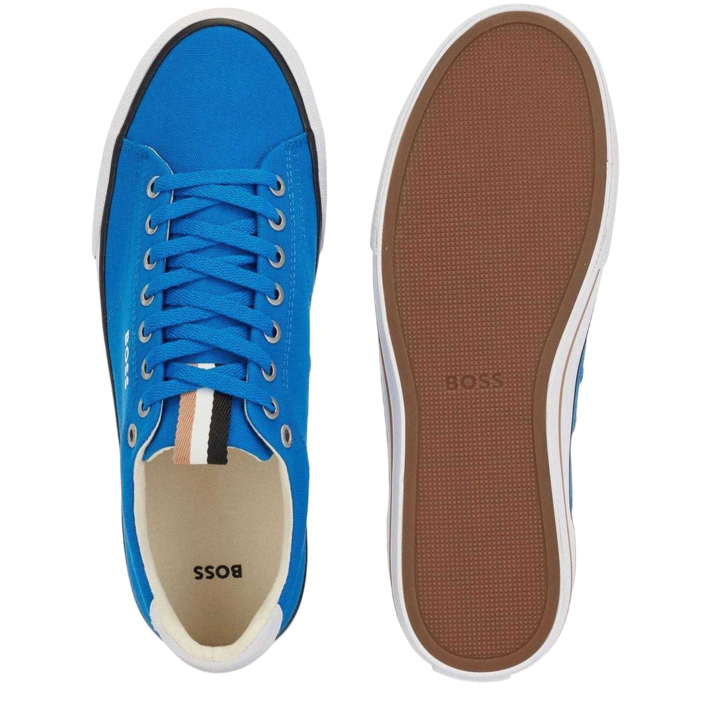 Blue - Pack Shot - Boss Mens Aiden Canvas Trainers