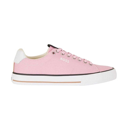 Red - Front - Boss Mens Aiden Canvas Trainers