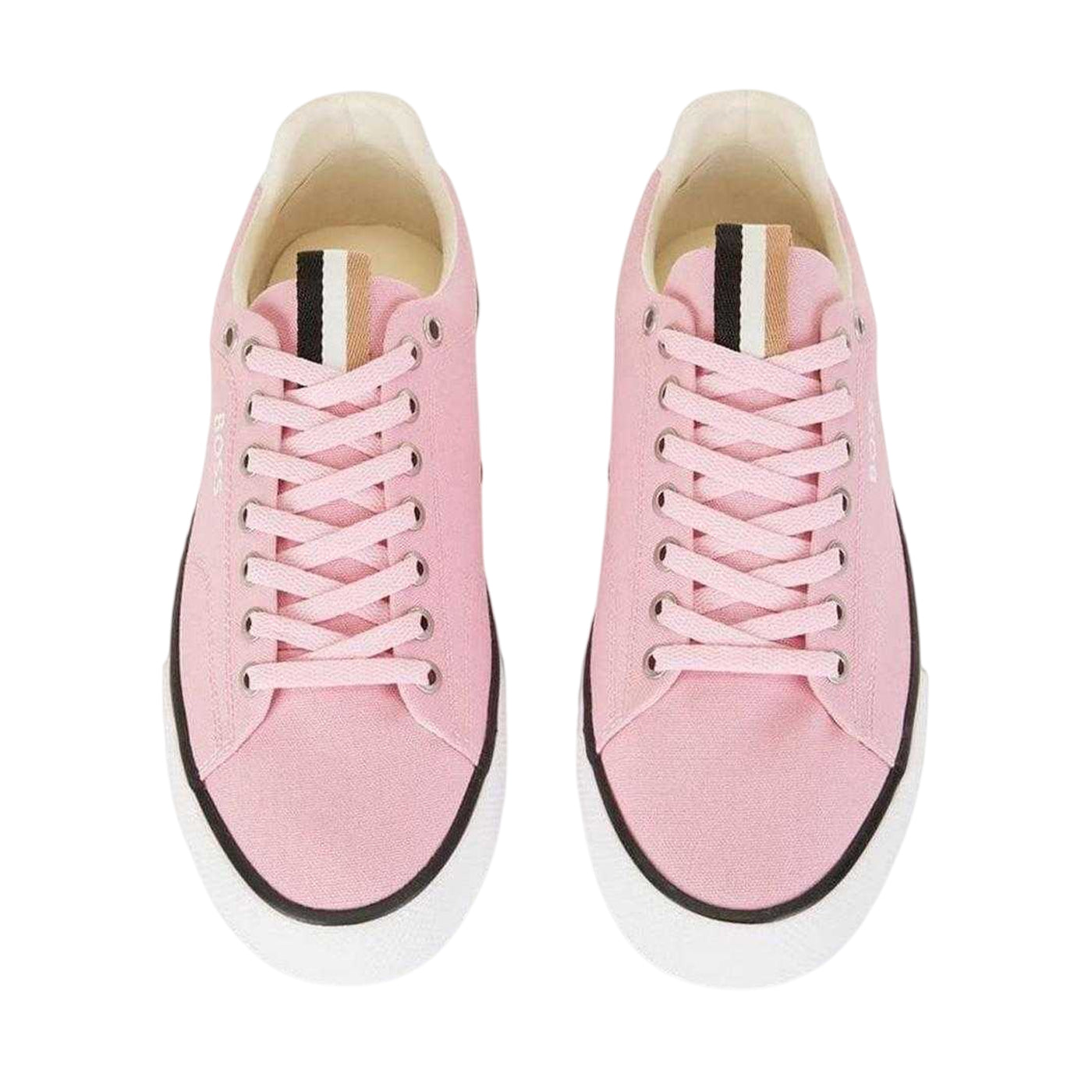 Red - Back - Boss Mens Aiden Canvas Trainers