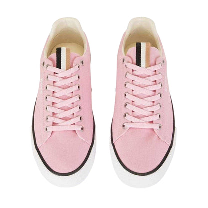Red - Back - Boss Mens Aiden Canvas Trainers