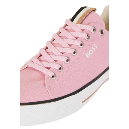 Red - Side - Boss Mens Aiden Canvas Trainers