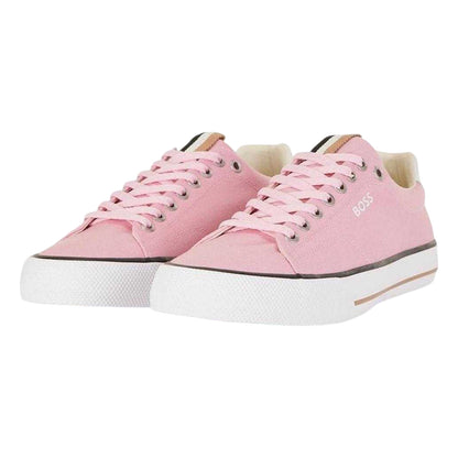 Red - Lifestyle - Boss Mens Aiden Canvas Trainers