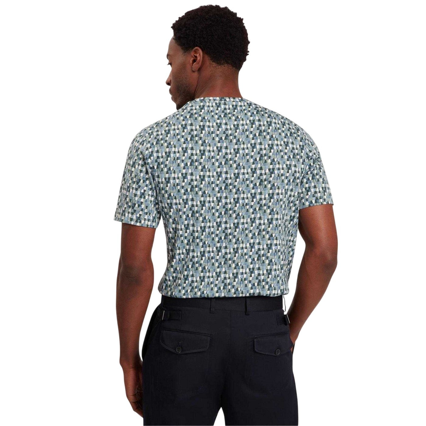 Sky Blue - Back - Ted Baker Mens Geo Abstract Regular T-Shirt