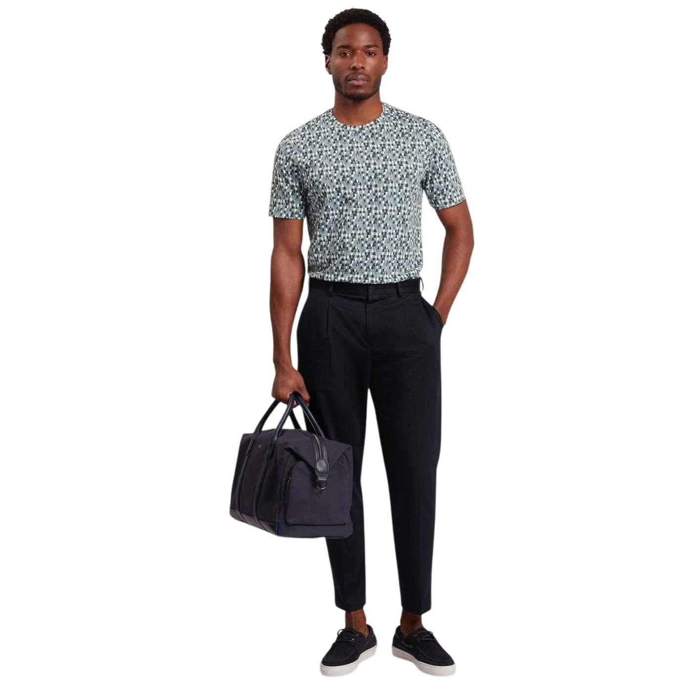 Sky Blue - Pack Shot - Ted Baker Mens Geo Abstract Regular T-Shirt