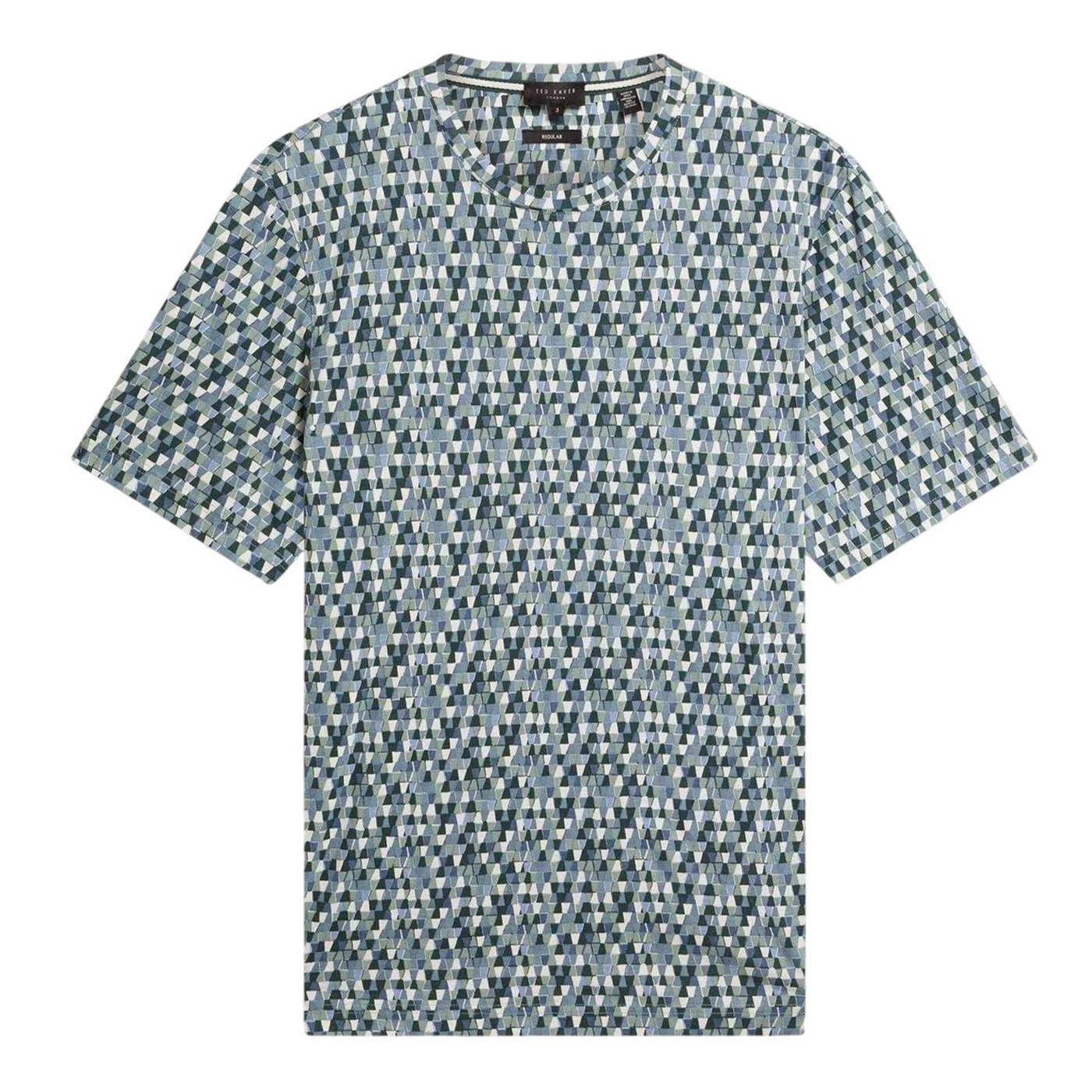 Sky Blue - Front - Ted Baker Mens Geo Abstract Regular T-Shirt