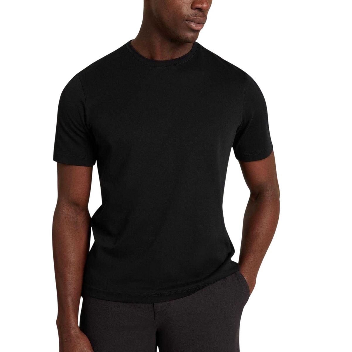 Black - Pack Shot - Ted Baker Mens Soft Touch Short-Sleeved T-Shirt