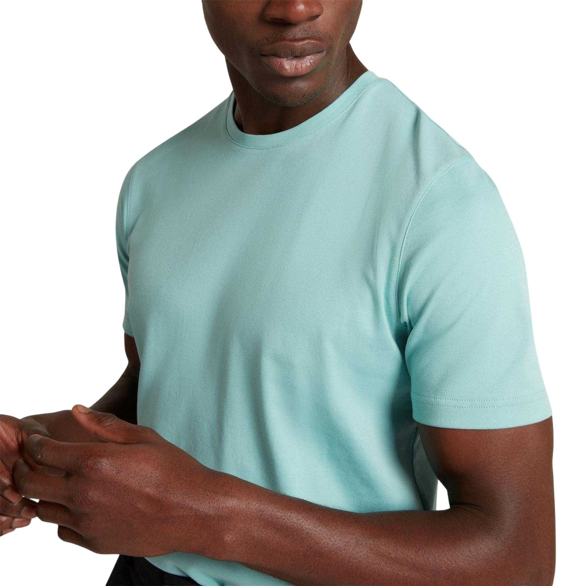 Turquoise - Side - Ted Baker Mens Soft Touch Short-Sleeved T-Shirt