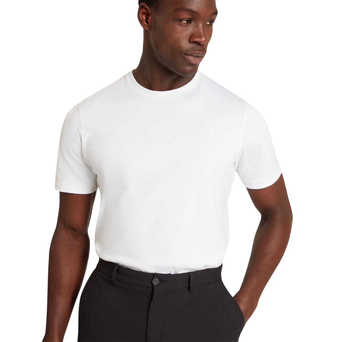 White - Lifestyle - Ted Baker Mens Soft Touch Short-Sleeved T-Shirt
