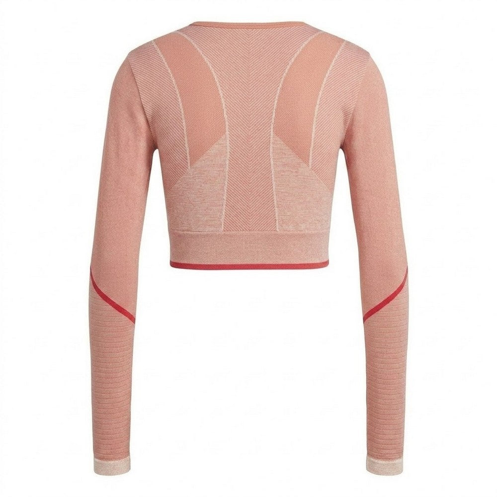 Earth - Back - Adidas Womens-Ladies Long-Sleeved Workout T-Shirt