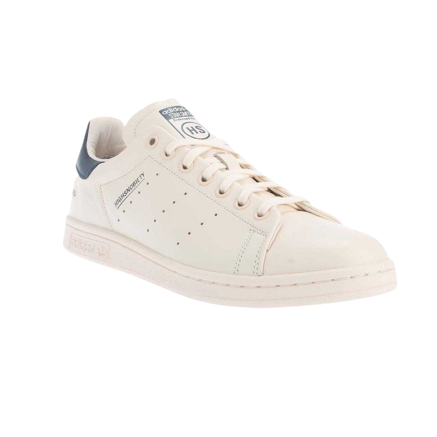 White - Front - Adidas Mens Smith Highsnobiety Tumbled Leather Trainers
