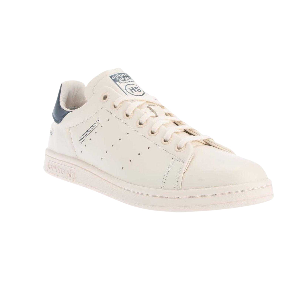 White - Front - Adidas Mens Smith Highsnobiety Tumbled Leather Trainers