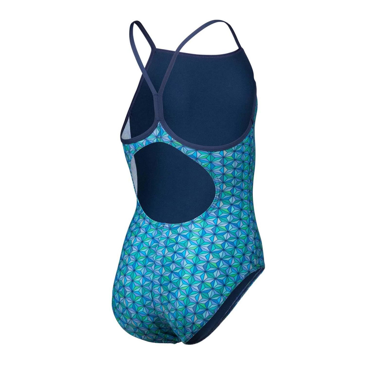 Navy - Back - Arena Girls Starfish One Piece Swimsuit