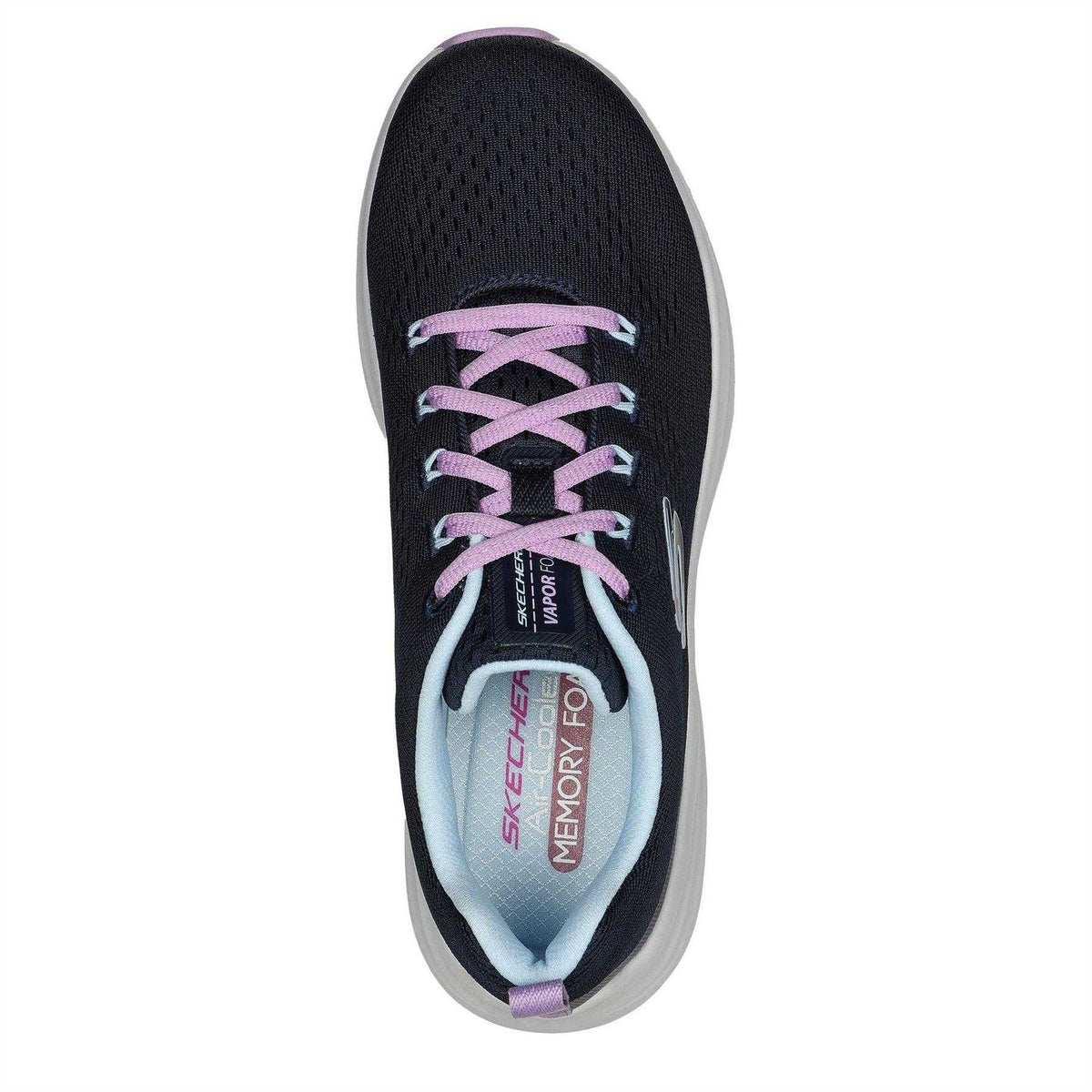 Navy-Lavender - Pack Shot - Skechers Womens-Ladies Vapor Foam Trainers