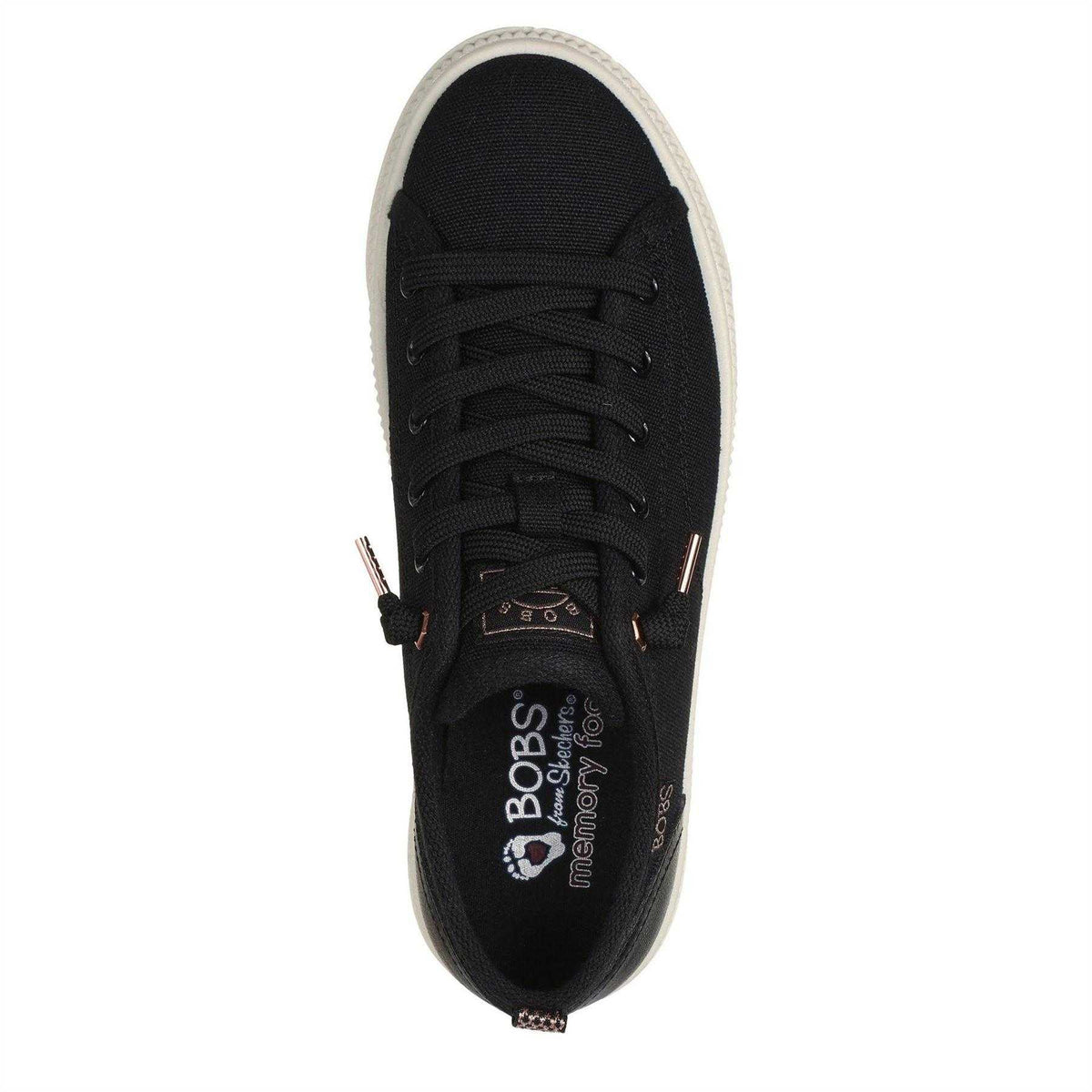 Black - Pack Shot - Skechers Womens-Ladies Bobs Copa Canvas Trainers