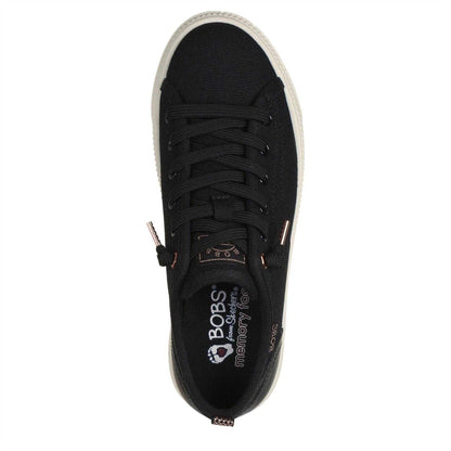 Black - Pack Shot - Skechers Womens-Ladies Bobs Copa Canvas Trainers