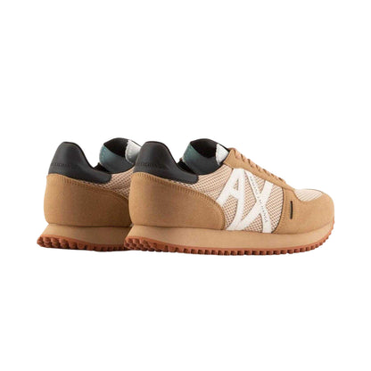 Tan - Back - Armani Exchange Mens AX Suede Trainers