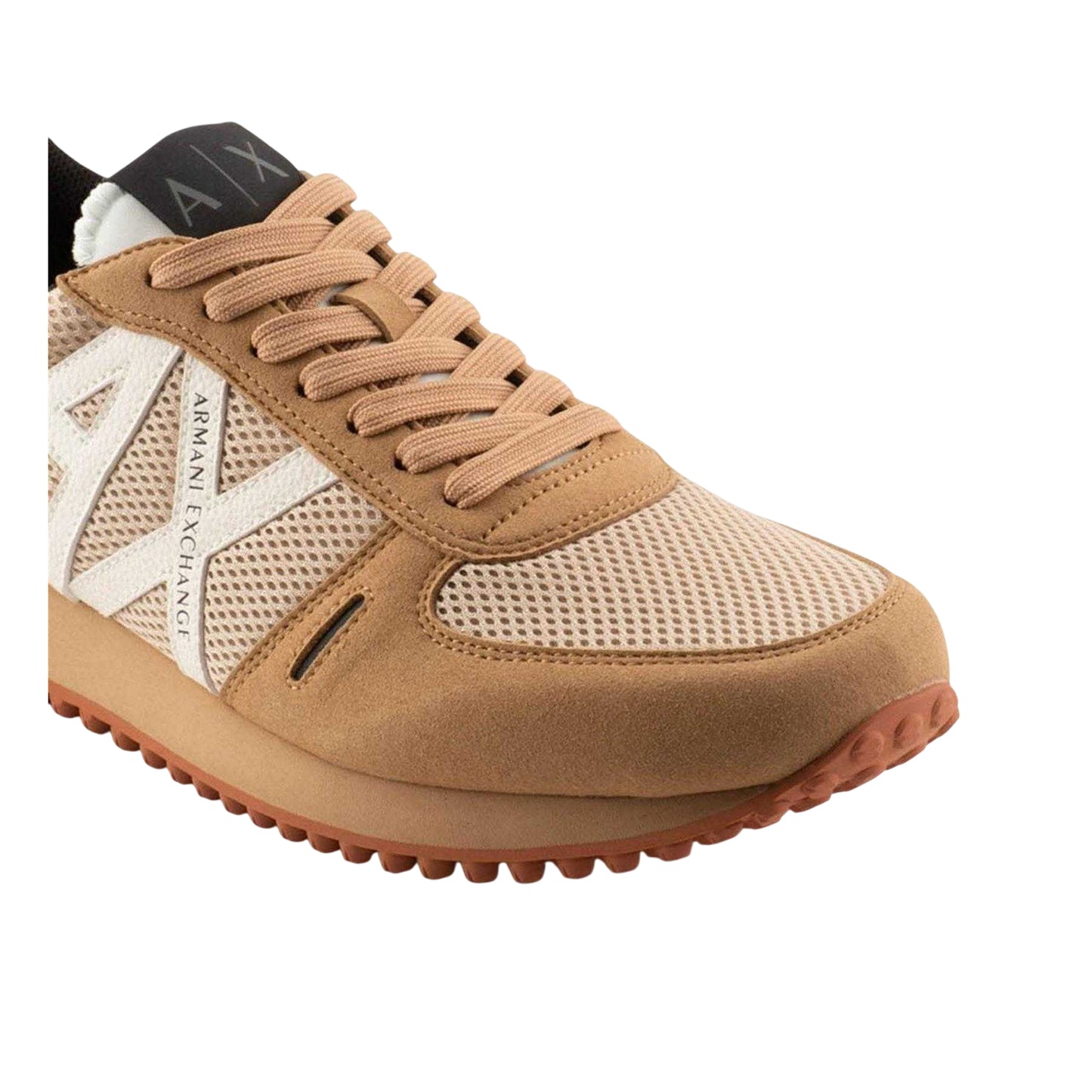 Tan - Pack Shot - Armani Exchange Mens AX Suede Trainers
