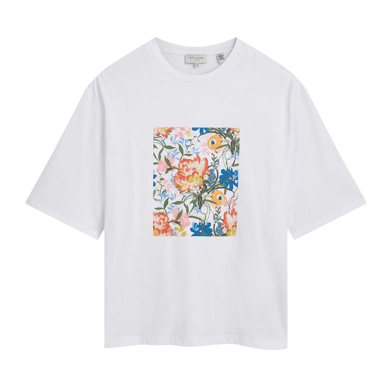 White - Front - Ted Baker Womens-Ladies Graphic Print Short-Sleeved T-Shirt