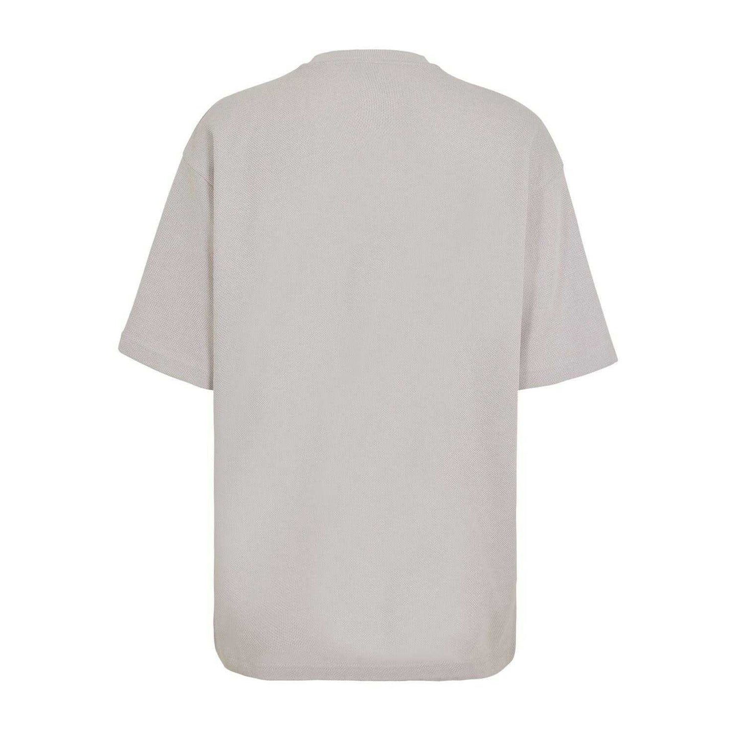 Grey - Back - Boss Mens Jersey Crew Neck Oversized T-Shirt