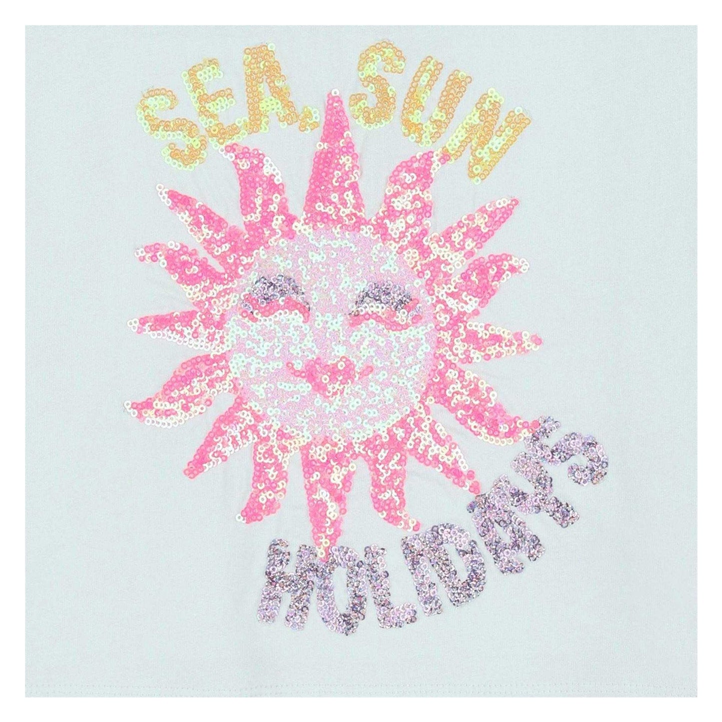 Light Green - Side - Billieblush Girls Sequin Regular T-Shirt
