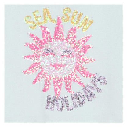 Light Green - Side - Billieblush Girls Sequin Regular T-Shirt