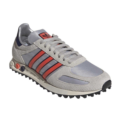 Silver-Red - Front - Adidas Mens OG Suede Running Trainers