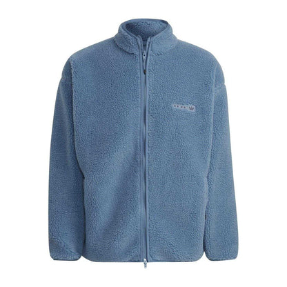 Blue - Front - Adidas Mens Sherpa Fleece Jacket