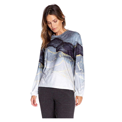 Black-Grey-Gold - Front - PJ Salvage Womens-Ladies Ombre Top