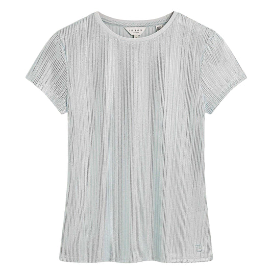Light Blue - Front - Ted Baker Womens-Ladies Metallic Regular T-Shirt