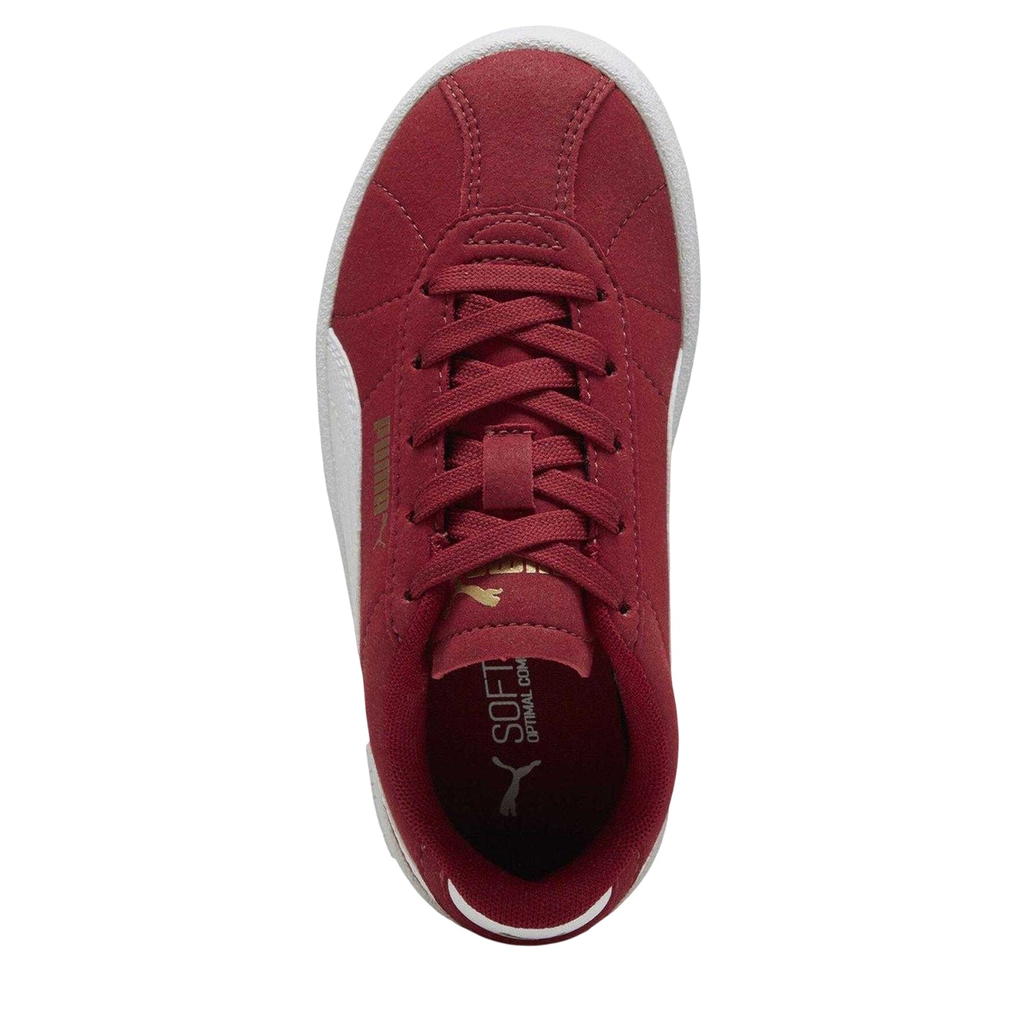 Red-White - Pack Shot - Puma Childrens-Kids Kids Club II PS Canvas Trainers