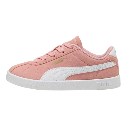 Pink-White - Side - Puma Childrens-Kids Kids Club II PS Canvas Trainers