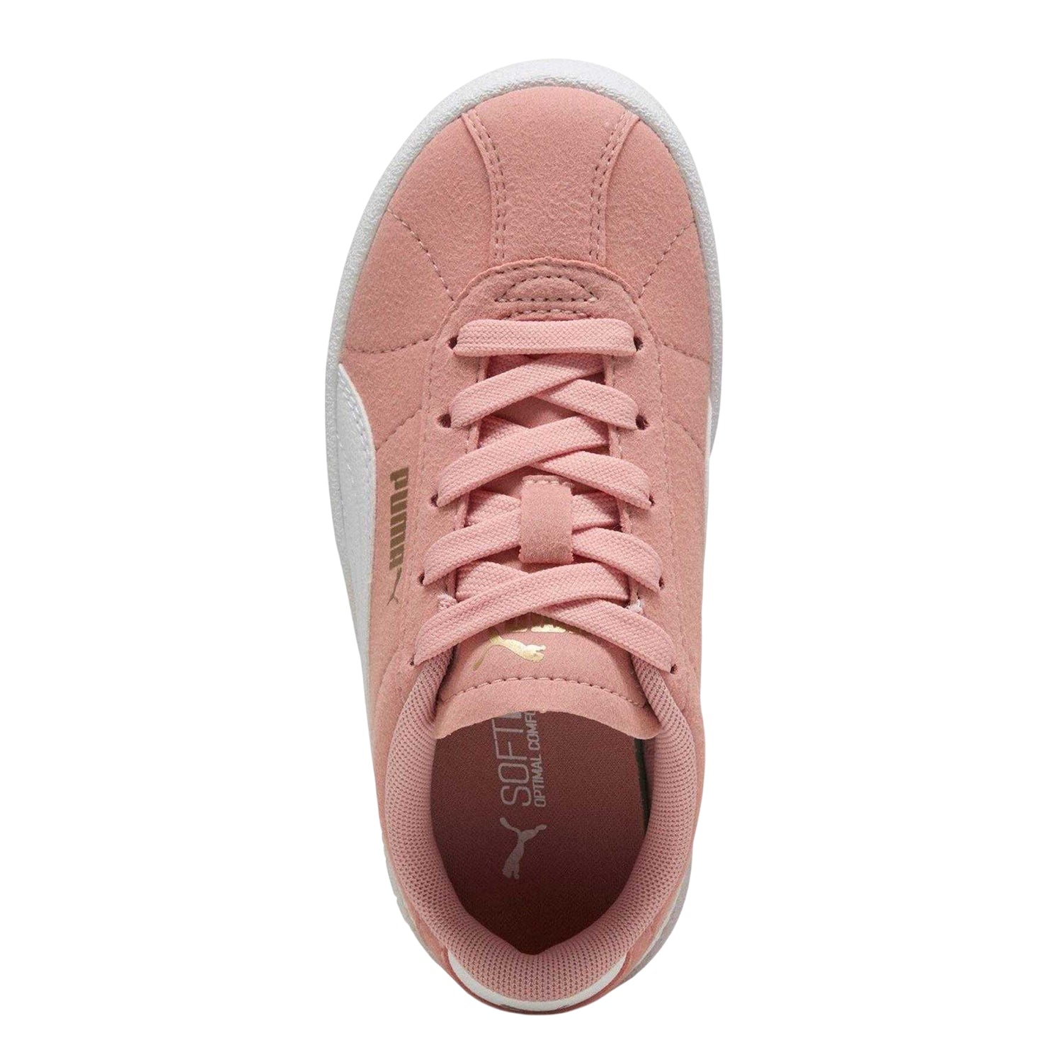 Pink-White - Pack Shot - Puma Childrens-Kids Kids Club II PS Canvas Trainers