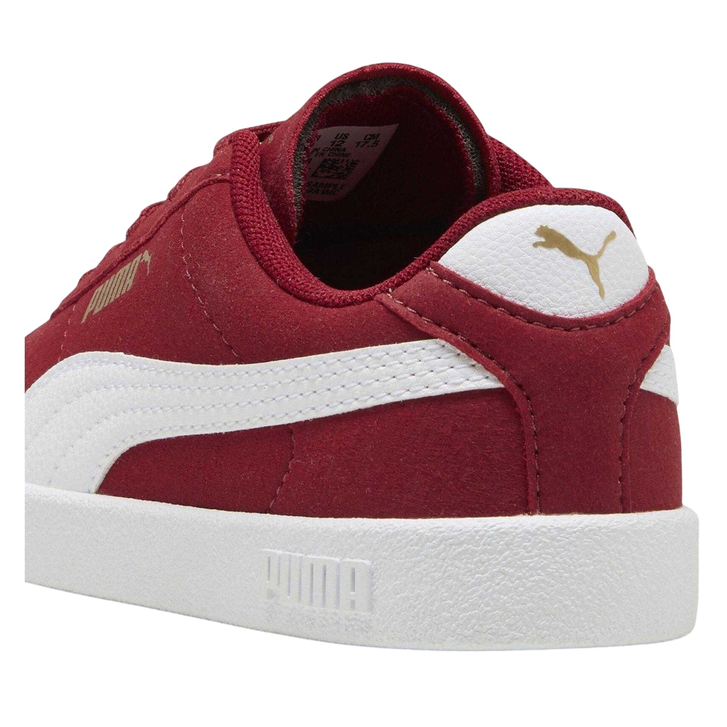 Red-White - Back - Puma Childrens-Kids Kids Club II PS Canvas Trainers