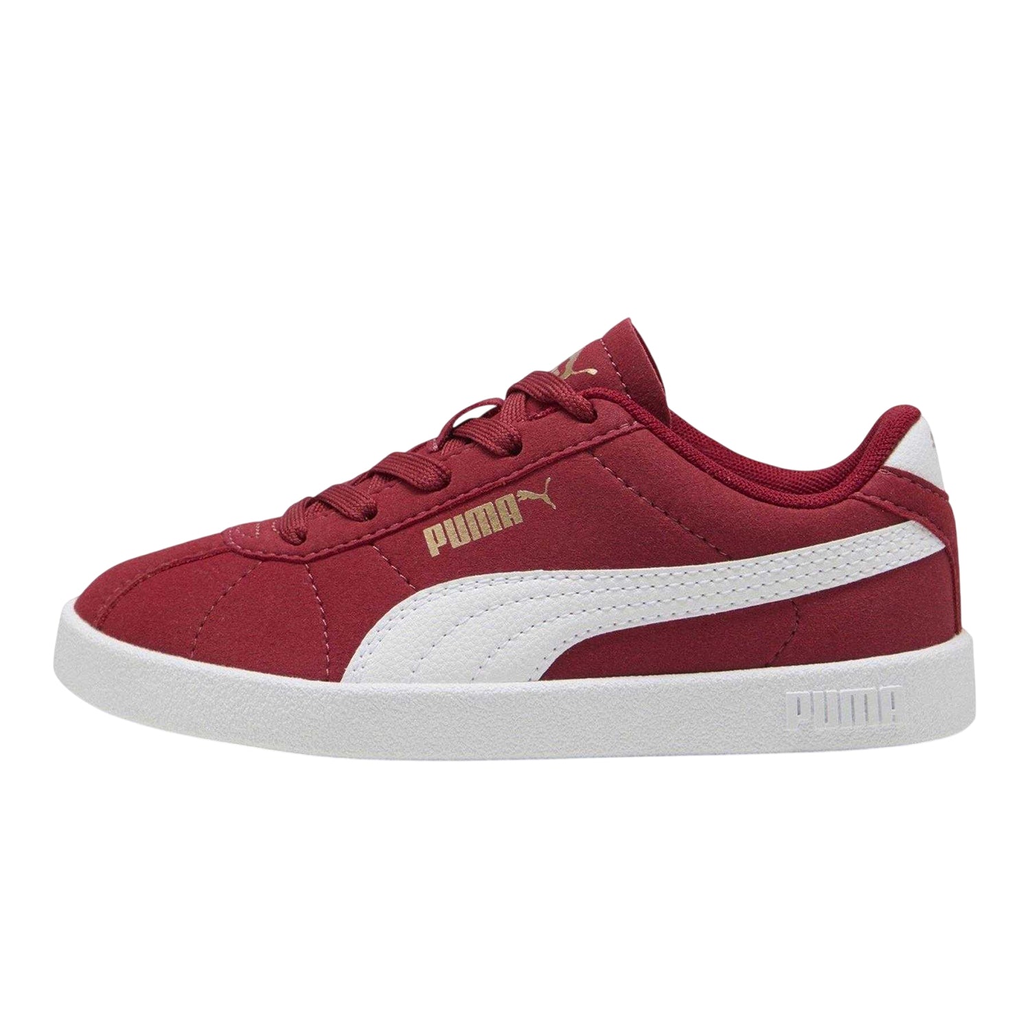 Red-White - Side - Puma Childrens-Kids Kids Club II PS Canvas Trainers