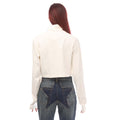 White-Black - Back - Heron Preston Womens-Ladies CTNMB Cropped Roll Neck T-Shirt