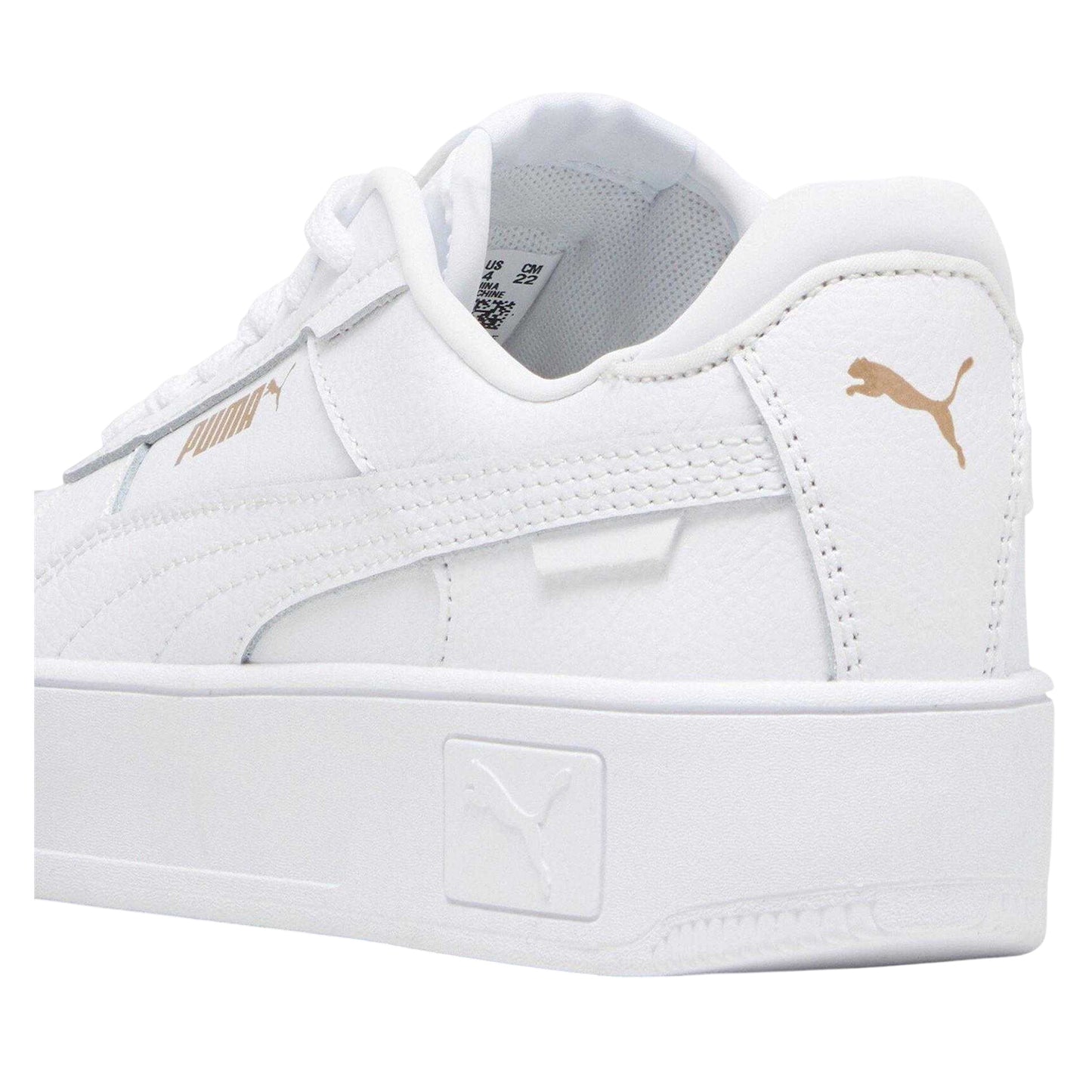 Puma White - Back - Puma Childrens-Kids Carina Street Platform Trainers